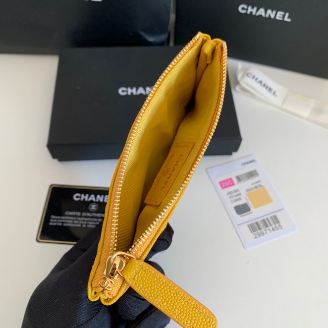 Chanel Calfskin Leather & Gold-Tone Metal A69271 yellow