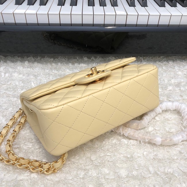 Chanel Classic Flap Bag Original Sheepskin Leather A1116 apricot&Gold-Tone Metal