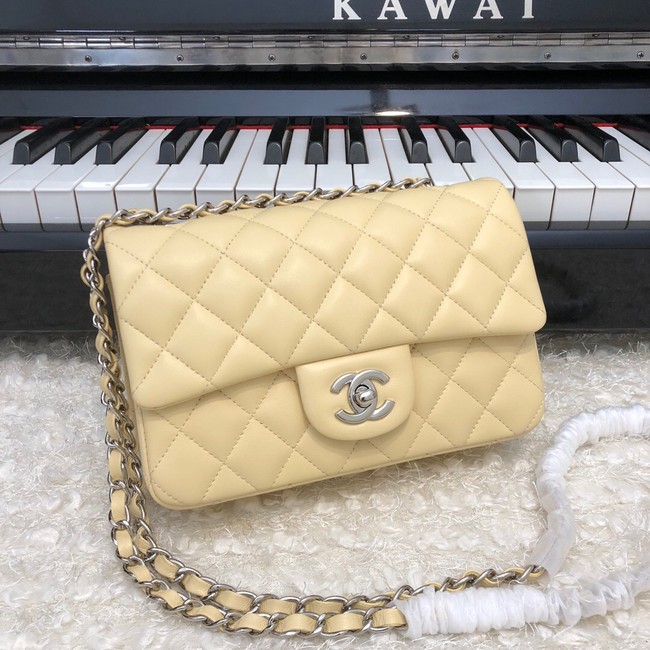 Chanel Classic Flap Bag Original Sheepskin Leather A1116 apricot&silver-Tone Metal