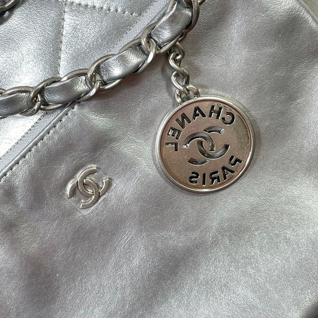 CHANEL 22 HANDBAG AS3262 silver