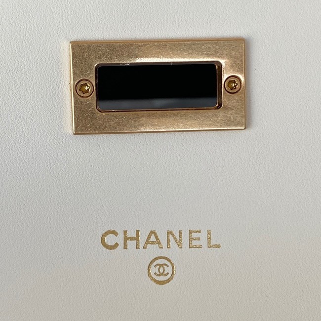 CHANEL CLASSIC WALLET ON CHAIN AP1764 Calfskin & Gold-Tone Metal AP1764 white