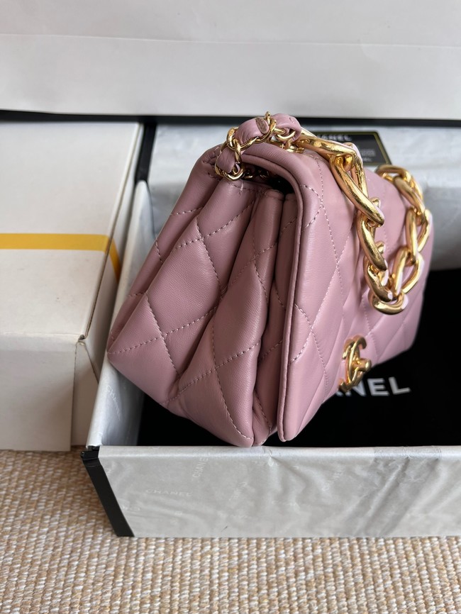 Chanel FLAP BAG Lambskin & Gold-Tone Metal AS3366 pink