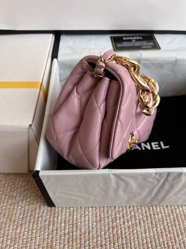 Chanel FLAP BAG Lambskin & Gold-Tone Metal AS3375 pink