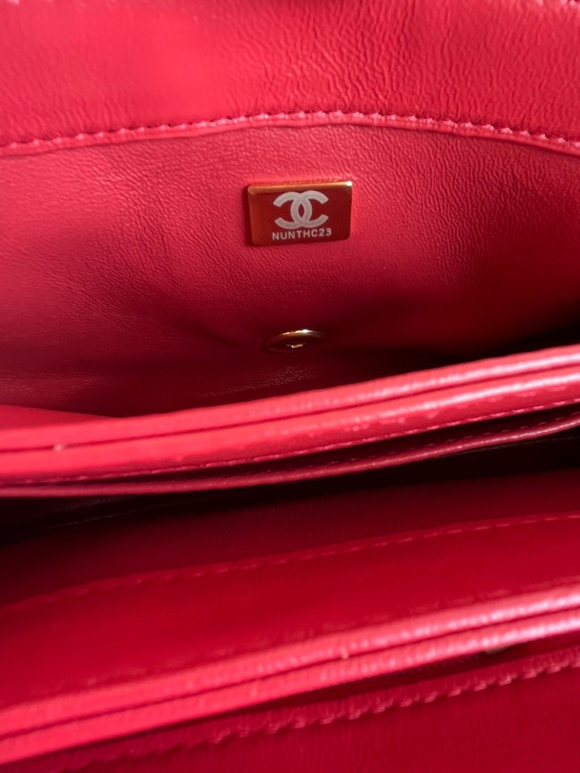 Chanel FLAP BAG Lambskin & Gold-Tone Metal AS3375 red