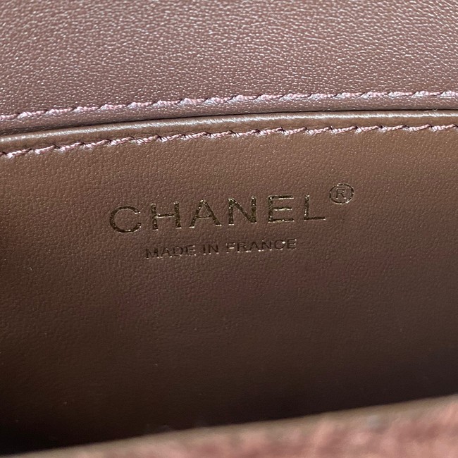 SMALL BOY CHANEL MESSENGER BAG AS3350 Coffee