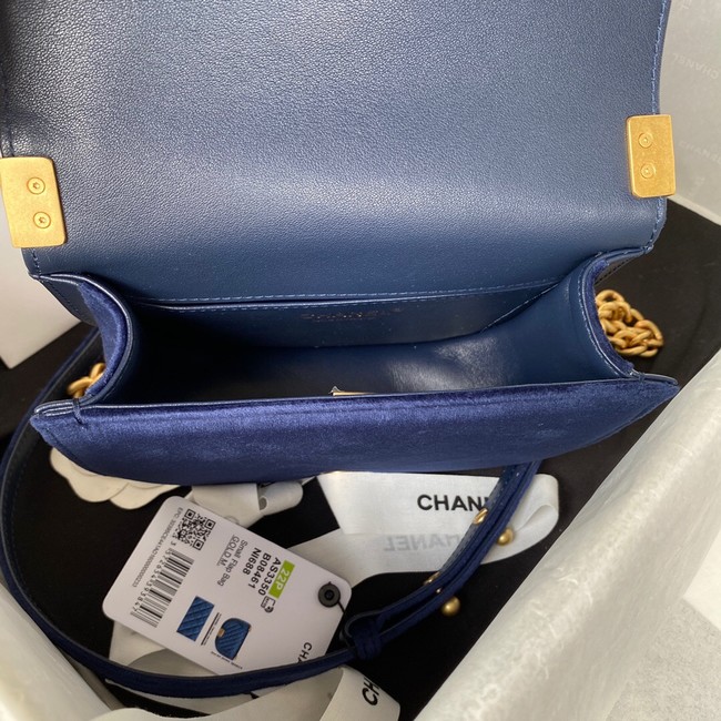 SMALL BOY CHANEL MESSENGER BAG AS3350 Navy Blue