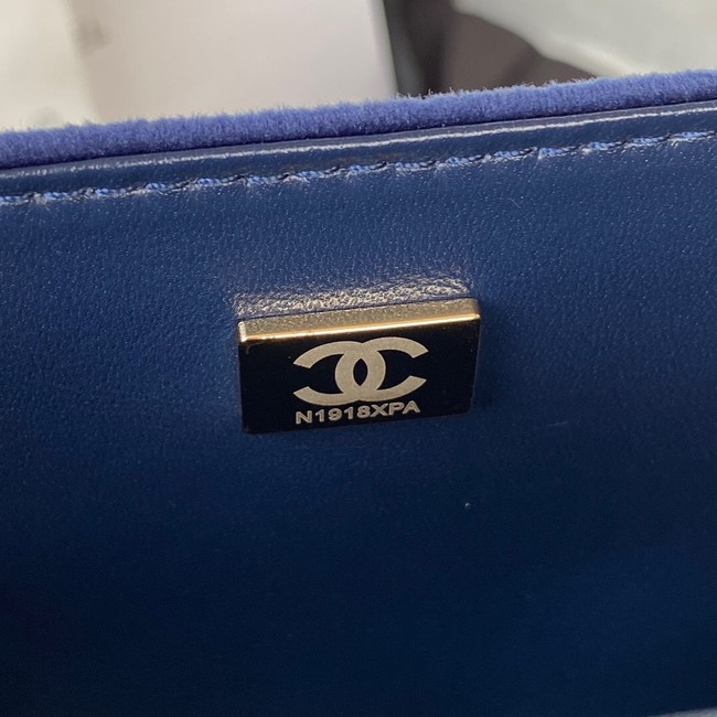 SMALL BOY CHANEL MESSENGER BAG AS3350 Navy Blue