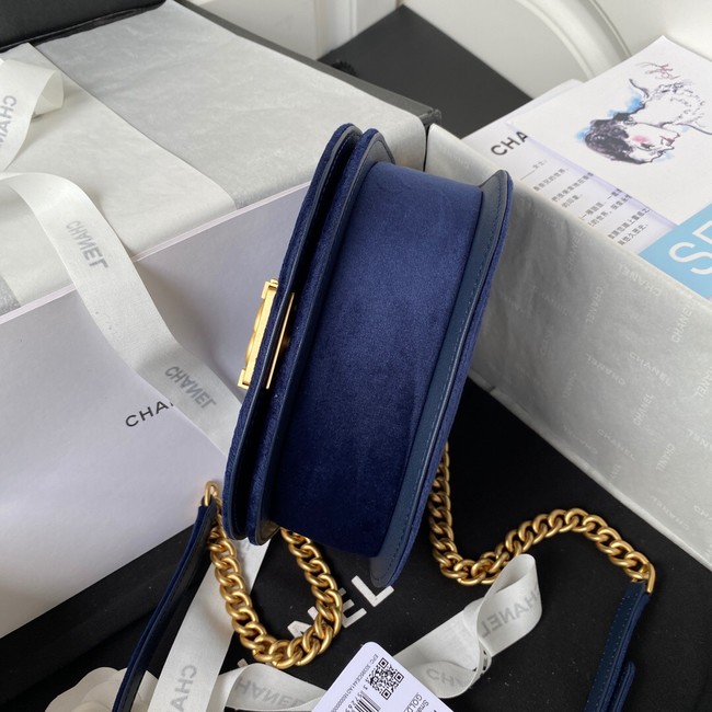 SMALL BOY CHANEL MESSENGER BAG AS3350 Navy Blue