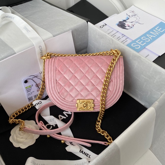 SMALL BOY CHANEL MESSENGER BAG AS3350 pink