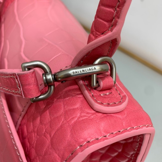 Balenciaga HOURGLASS SMALL HANDBAG EMBOSSED CALFSKIN 59354 pink