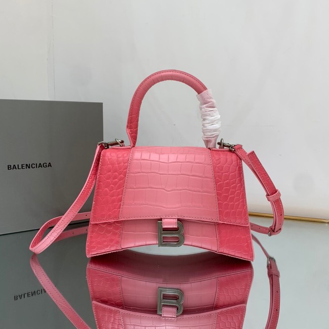 Balenciaga HOURGLASS SMALL HANDBAG EMBOSSED CALFSKIN 59354 pink