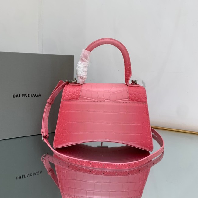 Balenciaga HOURGLASS SMALL HANDBAG EMBOSSED CALFSKIN 59354 pink