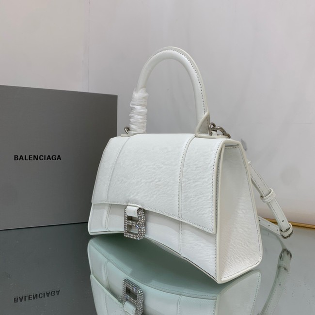 Balenciaga HOURGLASS SMALL TOP HANDLE BAG 592834 WHITE&Silver