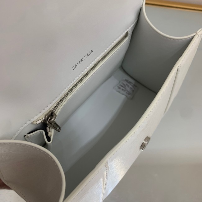 Balenciaga HOURGLASS SMALL TOP HANDLE BAG 592834 WHITE&Silver