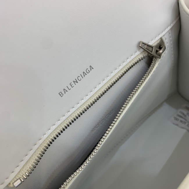 Balenciaga HOURGLASS SMALL TOP HANDLE BAG 592834 WHITE&Silver