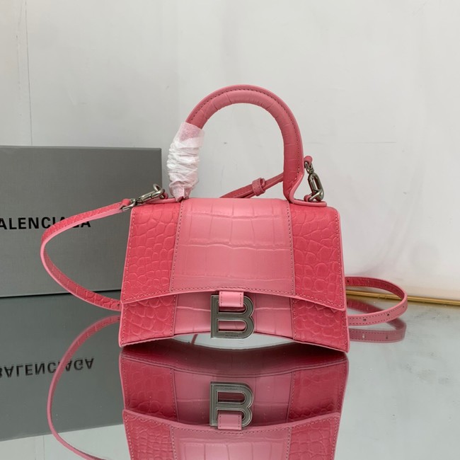 Balenciaga HOURGLASS XS HANDBAG EMBOSSED CALFSKIN 59353 pink