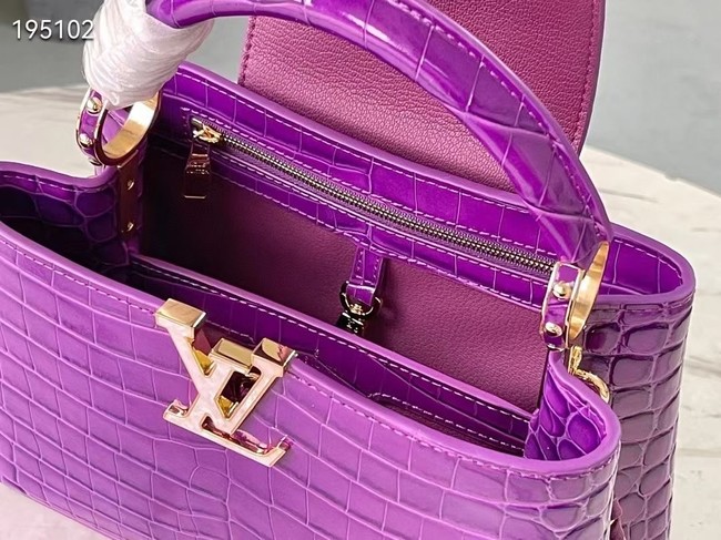 Louis Vuitton crocodile skin CAPUCINES BB M48865 purple