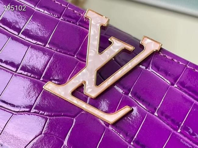 Louis Vuitton crocodile skin CAPUCINES BB M48865 purple