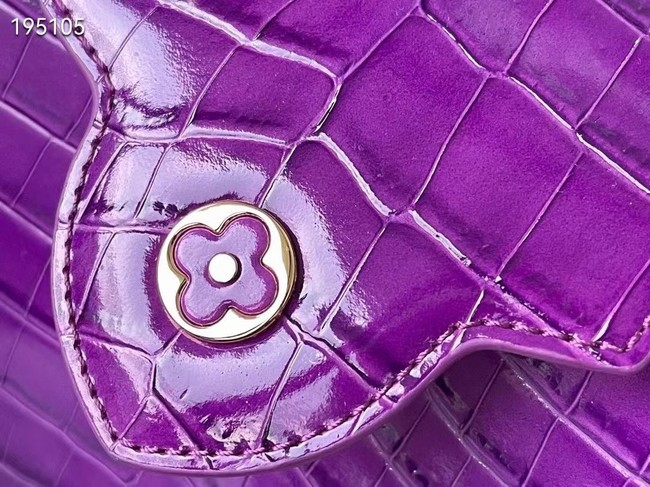 Louis Vuitton crocodile skin CAPUCINES MINI M81190 purple