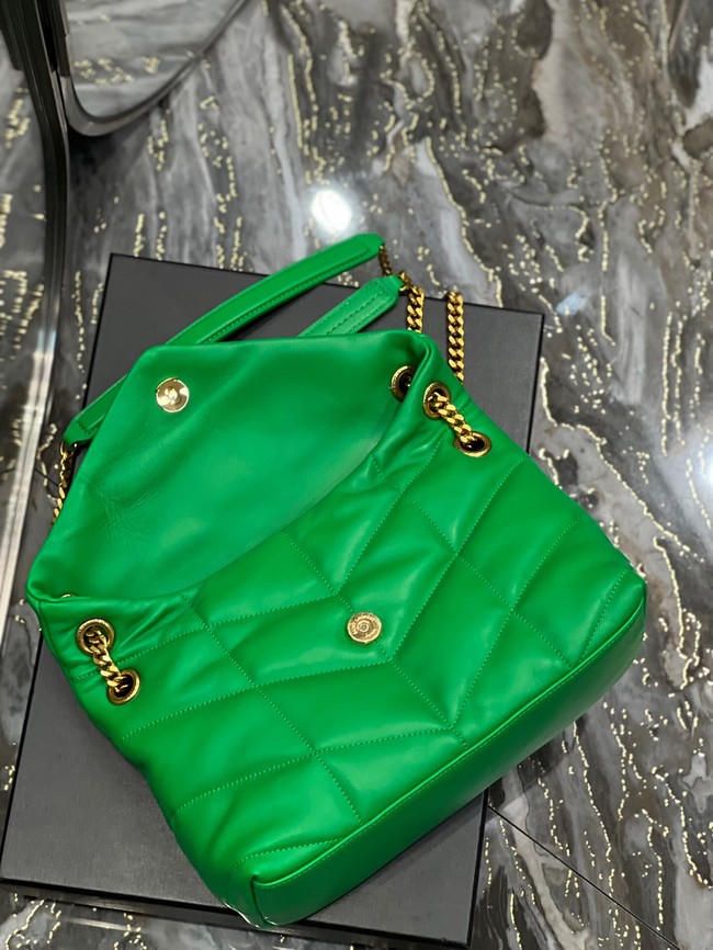 Yves Saint Laurent PUFFER SMALL CHAIN BAG IN QUILTED LAMBSKIN 5774761 EMERALD GREEN