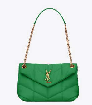 Yves Saint Laurent PUFFER SMALL CHAIN BAG IN QUILTED LAMBSKIN 5774761 EMERALD GREEN