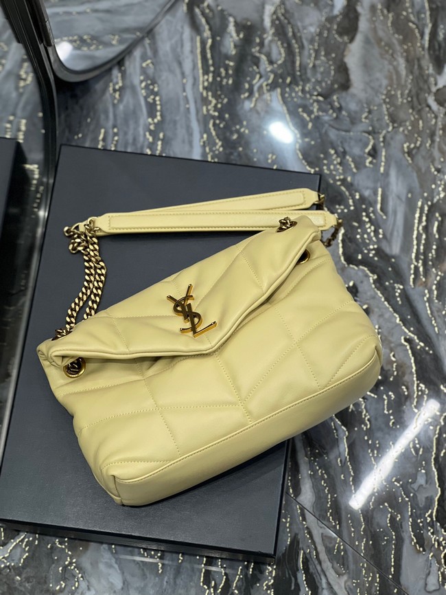 Yves Saint Laurent PUFFER SMALL CHAIN BAG IN QUILTED LAMBSKIN 5774761 yellow