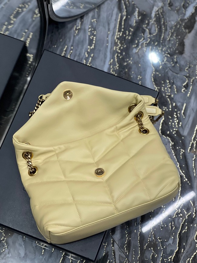 Yves Saint Laurent PUFFER SMALL CHAIN BAG IN QUILTED LAMBSKIN 5774761 yellow