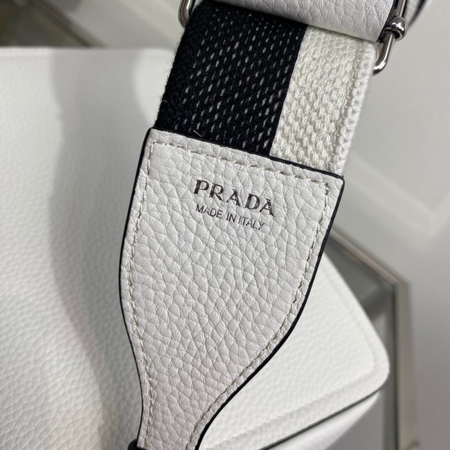 Prada Leather bag with shoulder strap 1BD314 white