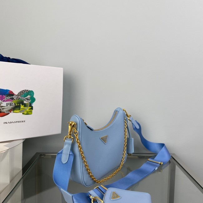 Prada Re-Edition 2005 Saffiano shoulder bag 1BH204 sky blue