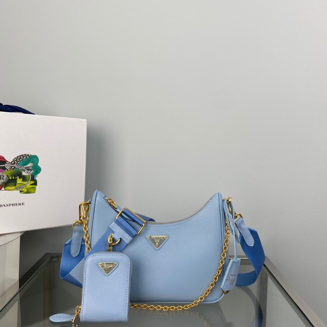 Prada Re-Edition 2005 Saffiano shoulder bag 1BH204 sky blue