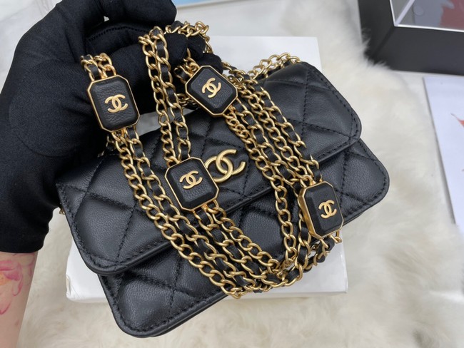 Chanel mini FLAP BAG Lambskin & Gold-Tone Metal A68098 black