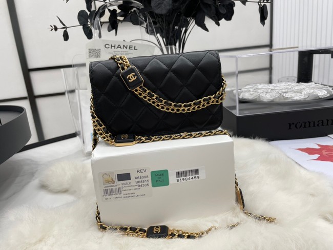 Chanel mini FLAP BAG Lambskin & Gold-Tone Metal A68098 black