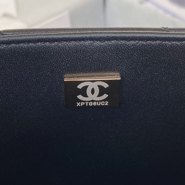 Chanel small FLAP BAG Lambskin & Gold-Tone Metal AS3387 black