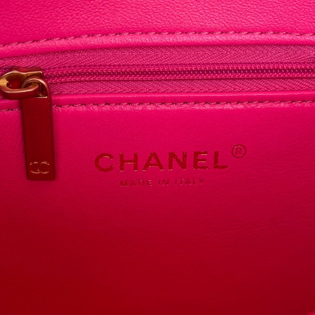 Chanel small FLAP BAG Lambskin & Gold-Tone Metal AS3387 pink