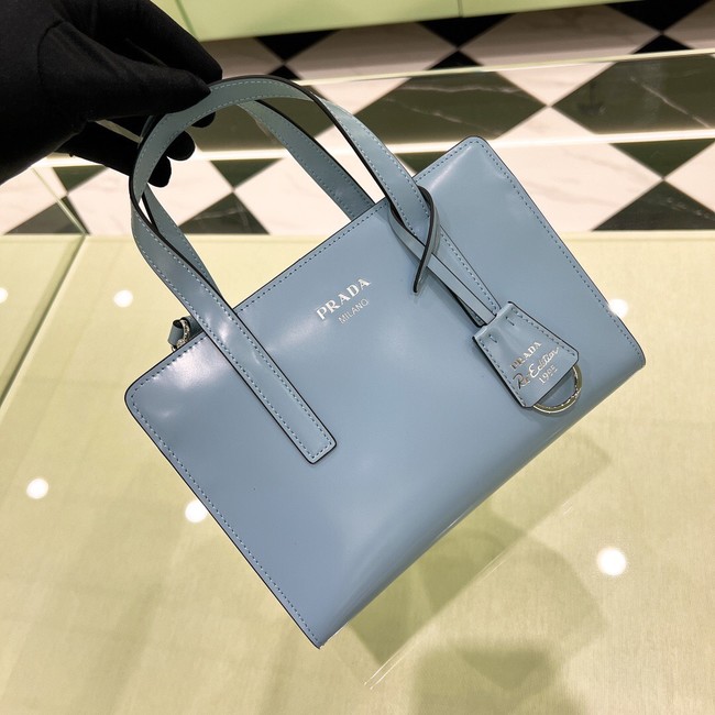 Prada Re-Edition 1995 brushed-leather small shoulder bag 1BA357 light blue