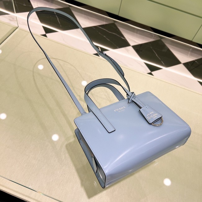 Prada Re-Edition 1995 brushed-leather small shoulder bag 1BA357 light blue