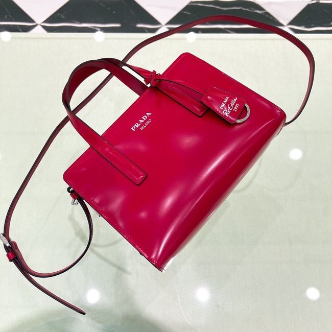 Prada Re-Edition 1995 brushed-leather small shoulder bag 1BA357 red