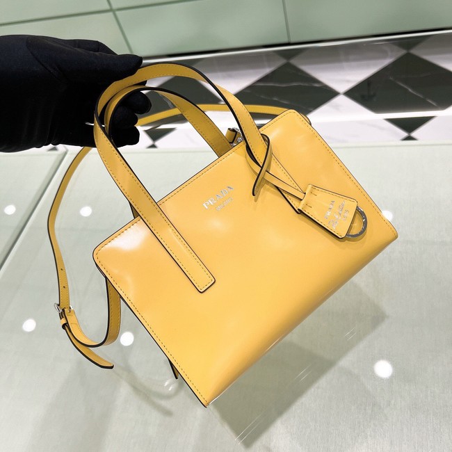 Prada Re-Edition 1995 brushed-leather small shoulder bag 1BA357 yellow