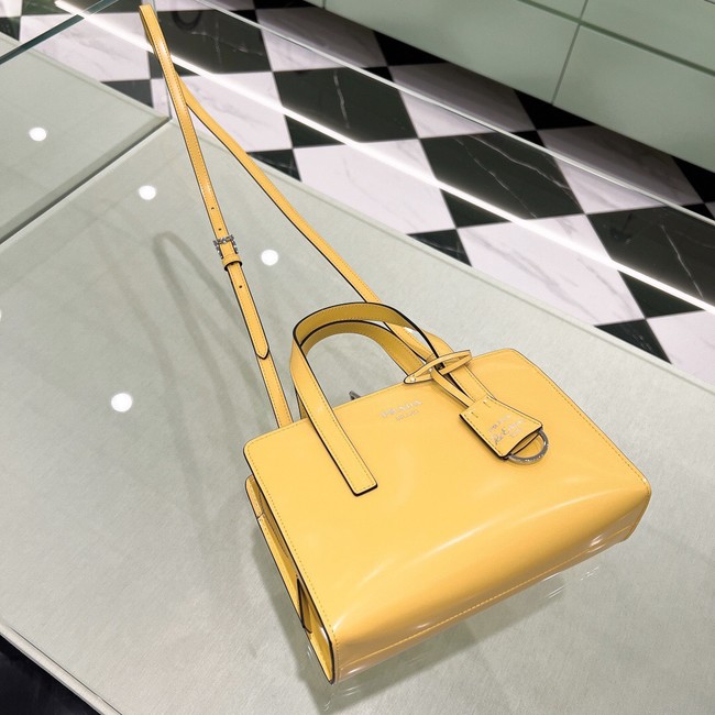 Prada Re-Edition 1995 brushed-leather small shoulder bag 1BA357 yellow