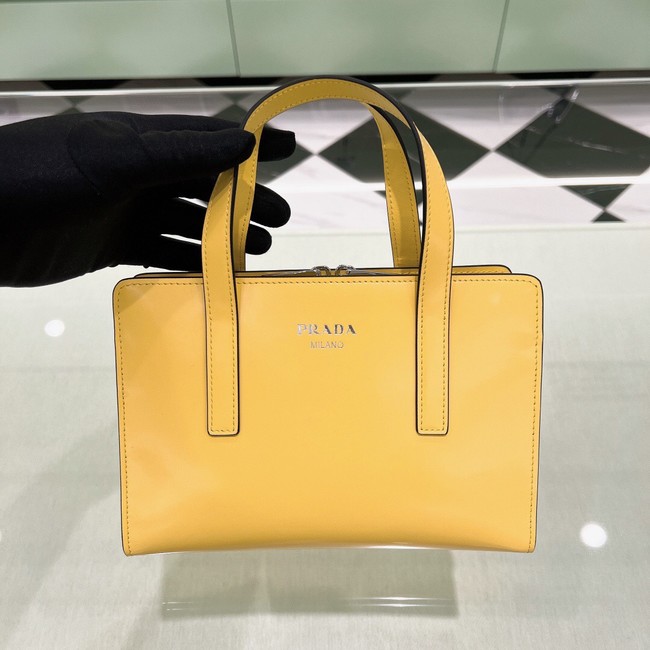 Prada Re-Edition 1995 brushed-leather small shoulder bag 1BA357 yellow