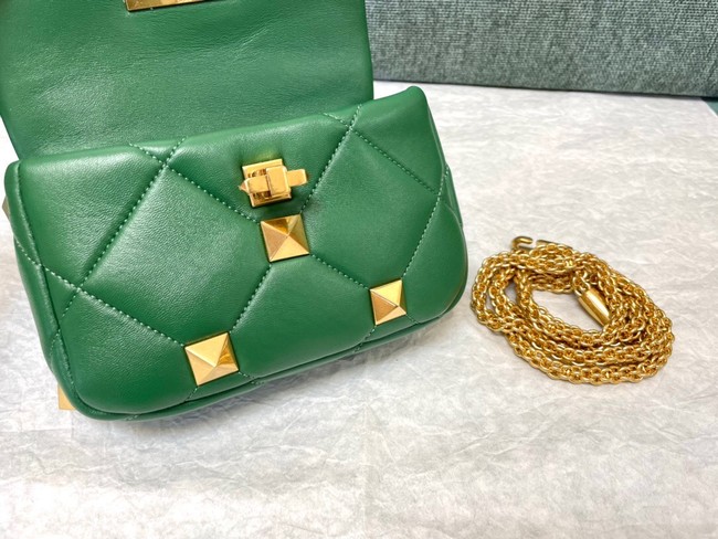 VALENTINO GARAVANI ROMAN STUD Small sheepskin bag 1W2B0L04 green