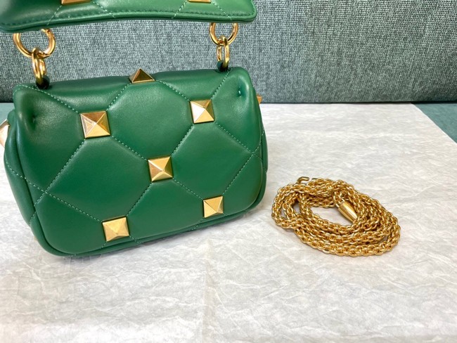 VALENTINO GARAVANI ROMAN STUD Small sheepskin bag 1W2B0L04 green