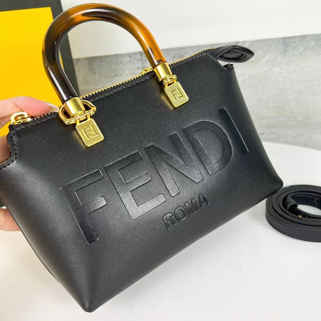 Fendi By The Way Mini Small leather Boston bag 8BS067A black