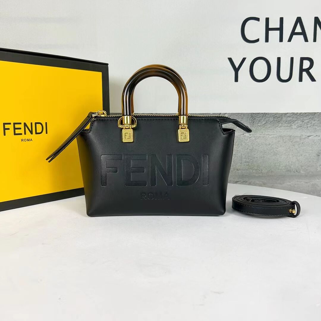 Fendi By The Way Mini Small leather Boston bag 8BS067A black