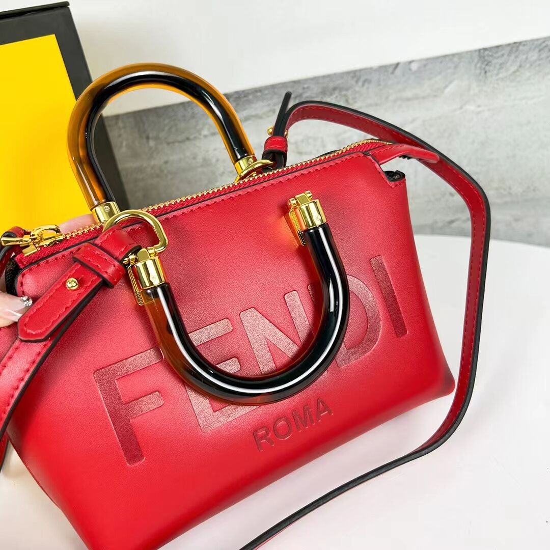 Fendi By The Way Mini Small leather Boston bag 8BS067A red