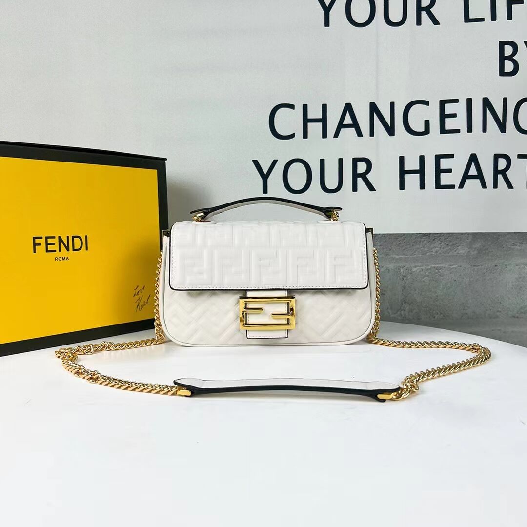 Fendi Baguette Beige nappa leather bag F0881 Beige