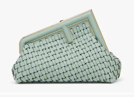 Fendi First Small Mint green leather interlace bag 8BP129A green