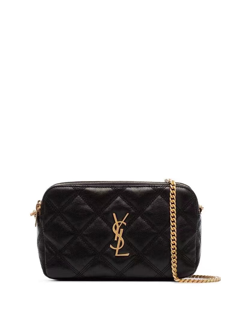 SAINT LAURENT MONOGRAM CHAIN WALLET IN LEATHER 655941 black