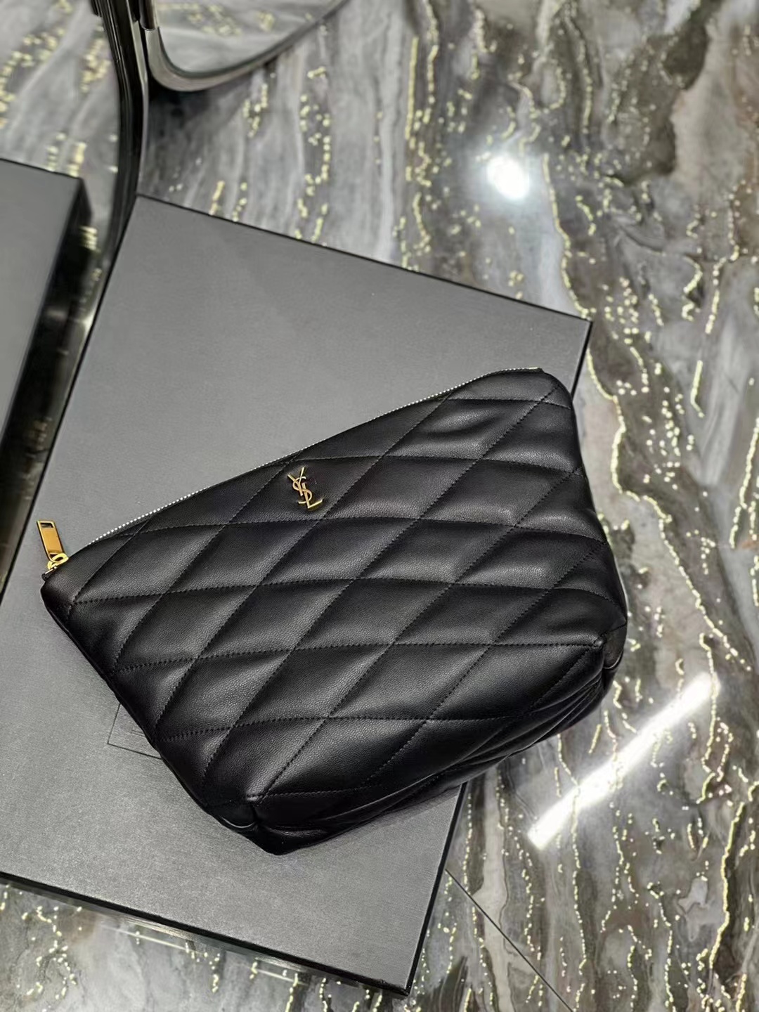 SAINT LAURENT SADE POUCH IN QUILTED LAMBSKIN 6967791 black