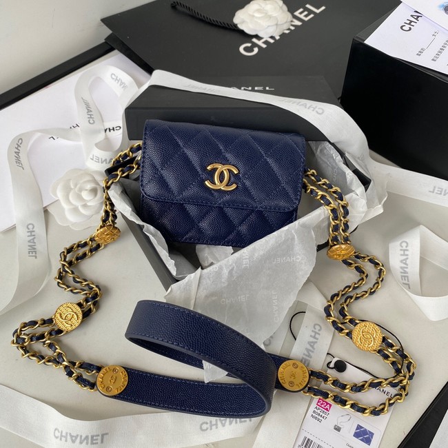 CHANEL CLUTCH WITH CHAIN AP2857 Navy Blue